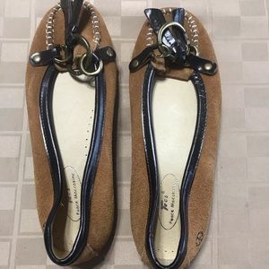 PEACE MOCCASINS AMY 1106 TAN SUEDE‎ SHOES SIZE 7.5